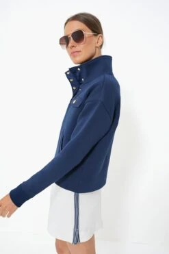 Navy Snap Neck Bailey Pullover -ULLAA Clothing Shop 1O3JCkyJA59n0l2SiZVjS7J3x3RWjMQM 1