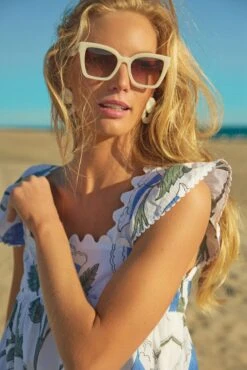 White And Klein Blue Baby Doll Top With Bellflower Blockprint -ULLAA Clothing Shop 2EXYlw1vJQapK7KZuhRqJ3gmSBHlUORb 1