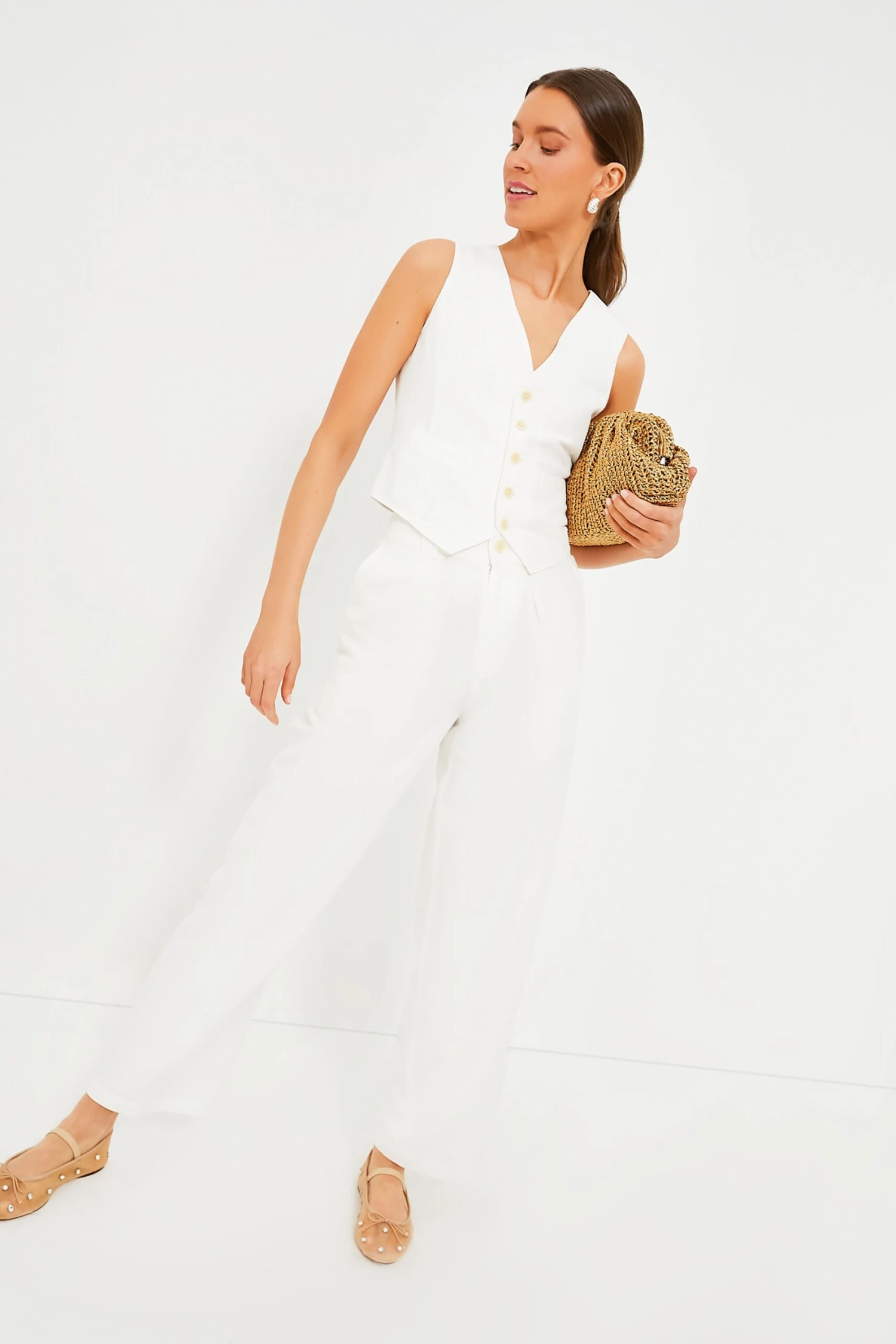 Ecru Twill Kam Vest 4 Ecru Twill Kam Vest - Image 2