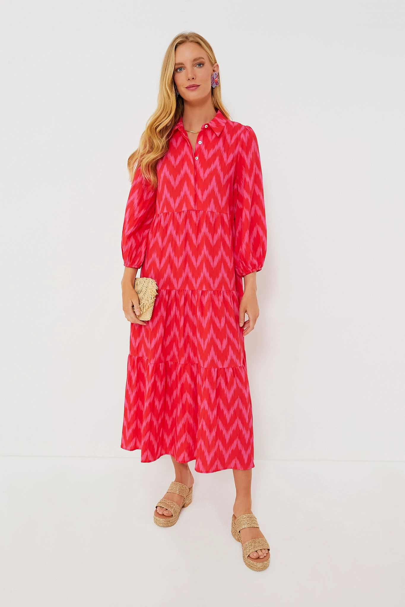 Hot Pink Ikat Mabel Maxi Dress 3 Hot Pink Ikat Mabel Maxi Dress