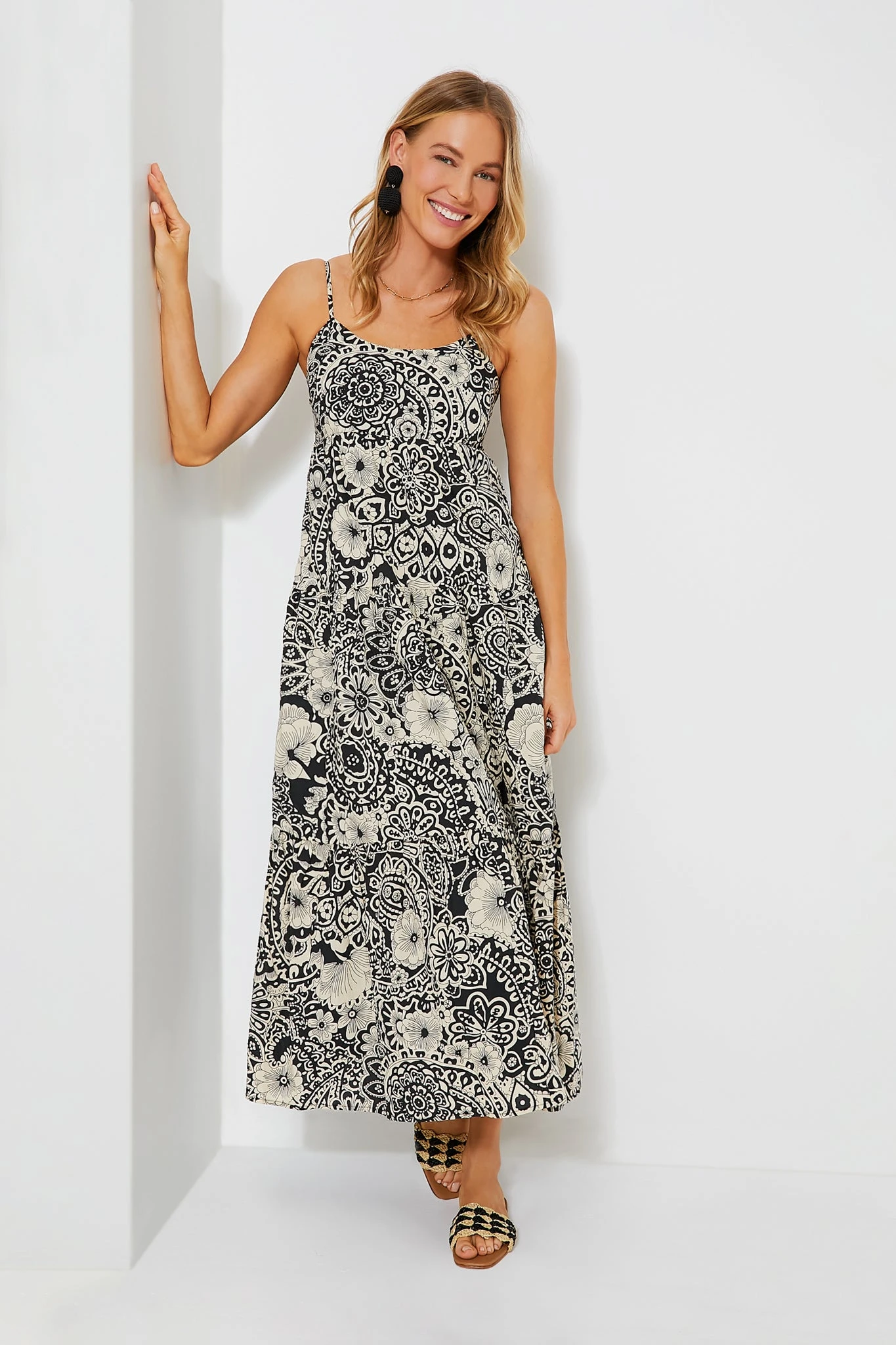 Black & Cream Floral Tiered Tilly Dress 3 Black & Cream Floral Tiered Tilly Dress
