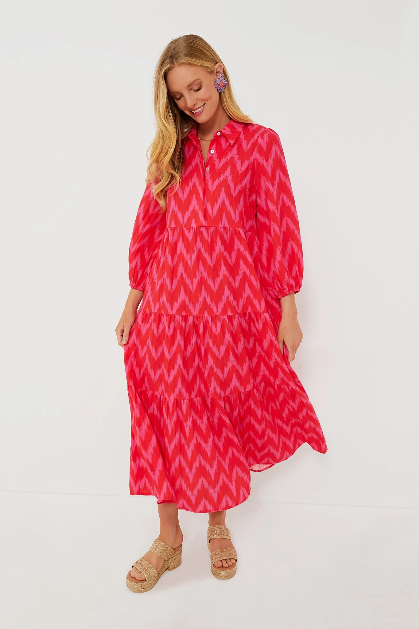 Hot Pink Ikat Mabel Maxi Dress 8 Hot Pink Ikat Mabel Maxi Dress - Image 6