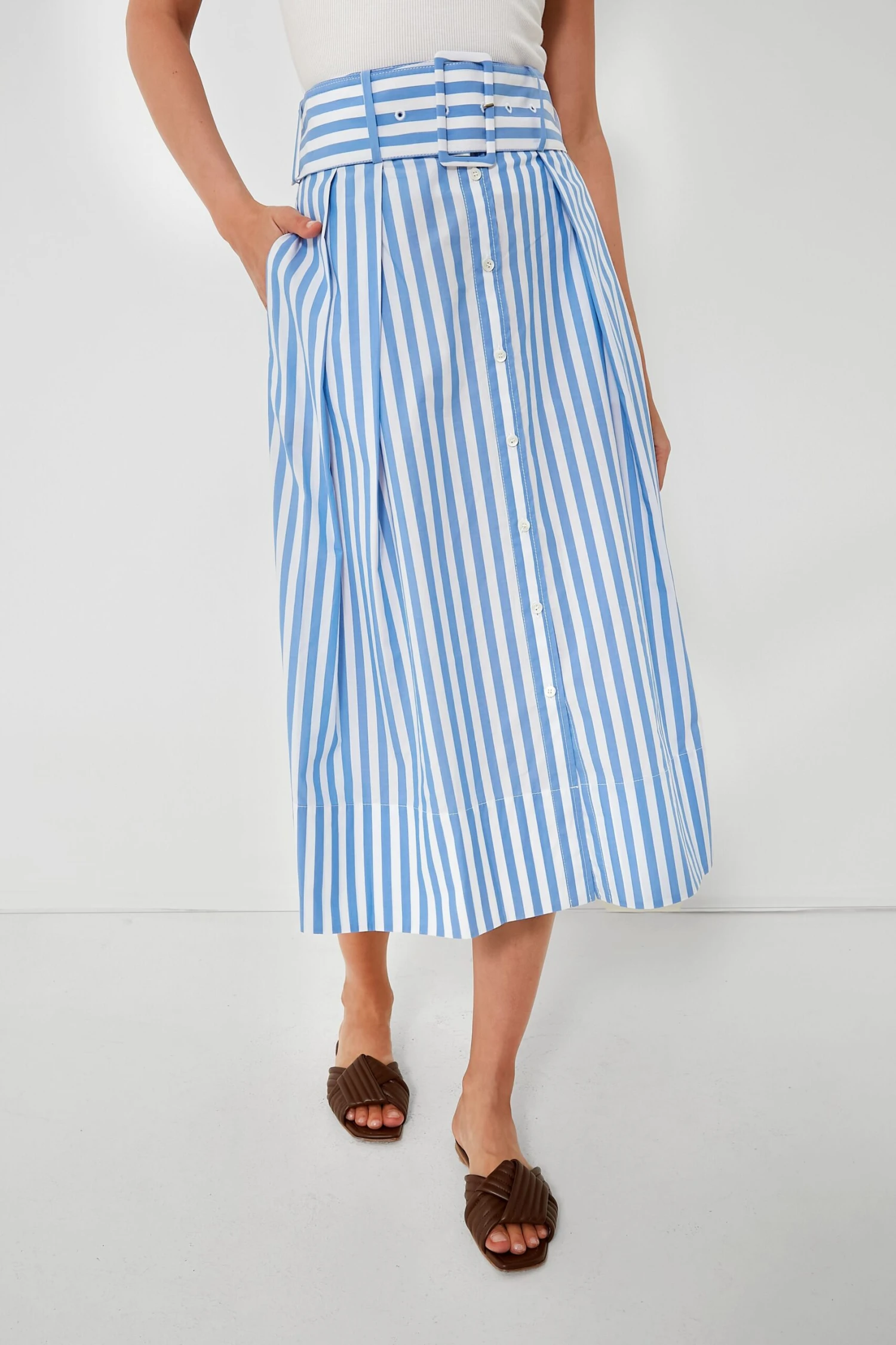 Staud Sea Stripe Kingsley Skirt 3 Staud Sea Stripe Kingsley Skirt