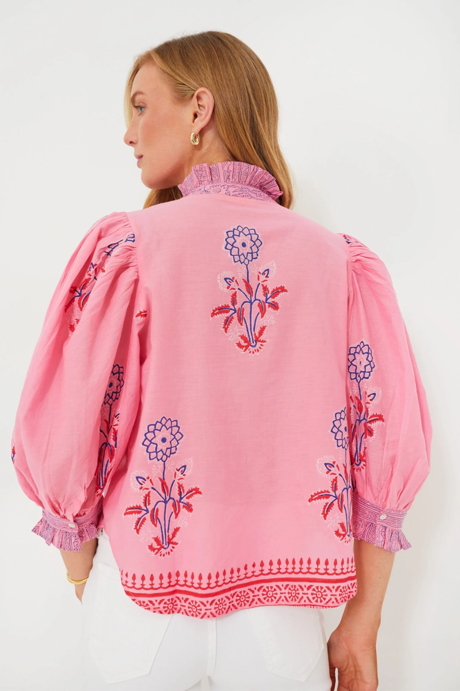 Boca Pink Ruffle Front Button Blouse 6 Boca Pink Ruffle Front Button Blouse - Image 4