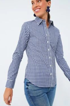 Navy Gingham Long Sleeve Icon Shirt -ULLAA Clothing Shop 7iNdUOJNI3E0m02grxZAaJ00Xgiy0LkL 1