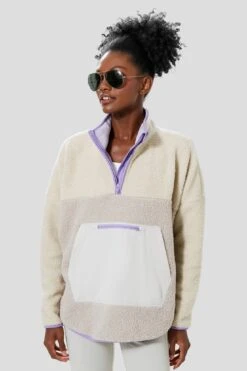 Gray And Lilac Fleece Cady Quarter Zip