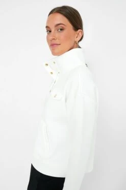 White Snap Neck Bailey Pullover -ULLAA Clothing Shop BLBuAfdnPMFZqzpCLqR7jS5097fpxfOj 1