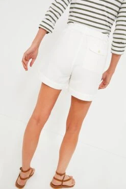 Ecru Twill Pleated Short -ULLAA Clothing Shop BnhbnLKMnIFywu9y6jc5U8FuildbS847 1