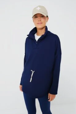 Navy Cinched Natalie Quarter Zip