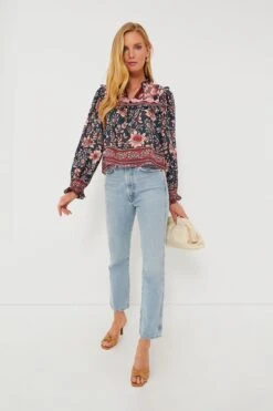 Farm Rio Teal Ainika Charm Long Sleeve Blouse -ULLAA Clothing Shop ECU88RjfE7AjGXSHbnPkQDRloBEUs848 1