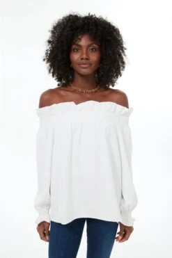 White Off The Shoulder Marguerite Blouse