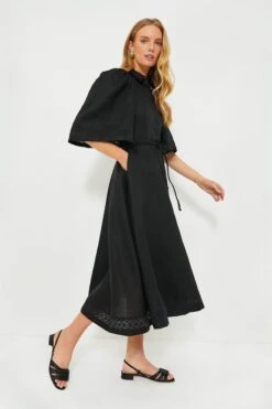 Black Fleur Linen Embroidered Midi Shirt Dress 10 Black Fleur Linen Embroidered Midi Shirt Dress -ULLAA Clothing Shop G9pp5URVyVfA24W7Vhkh44UlwCR9e5WG 1