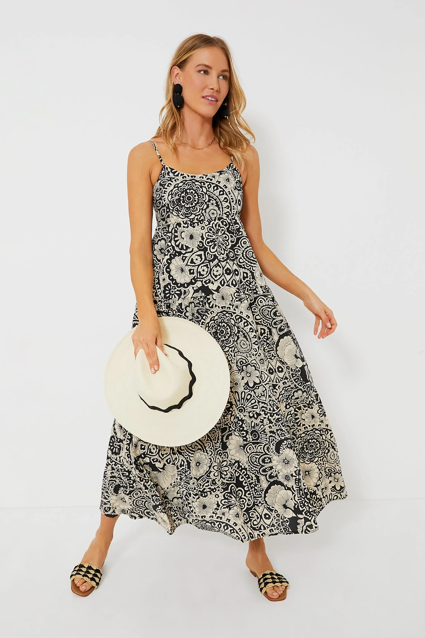 Black & Cream Floral Tiered Tilly Dress 4 Black & Cream Floral Tiered Tilly Dress - Image 2