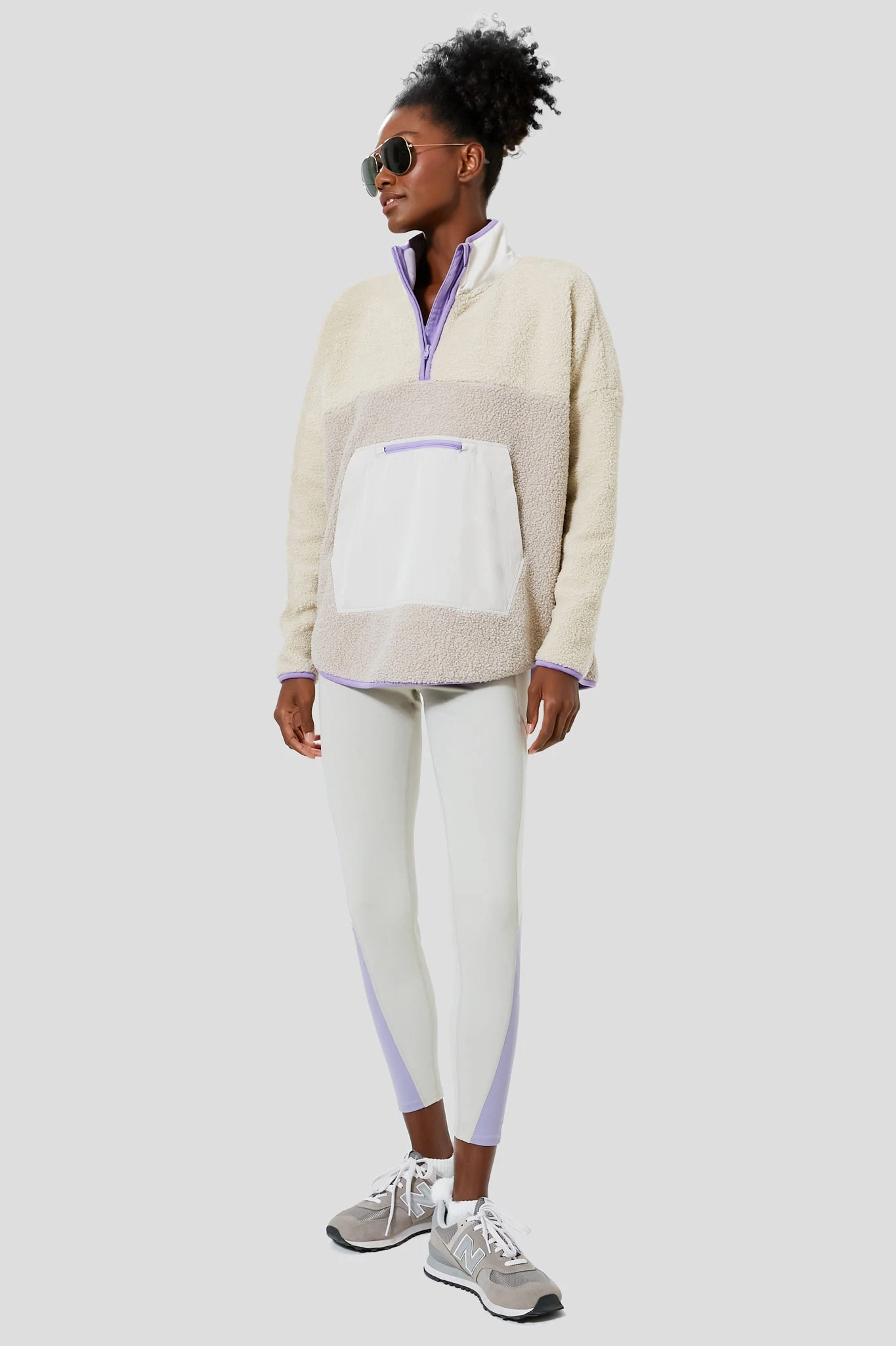 Gray And Lilac Fleece Cady Quarter Zip 4 Gray And Lilac Fleece Cady Quarter Zip - Image 2