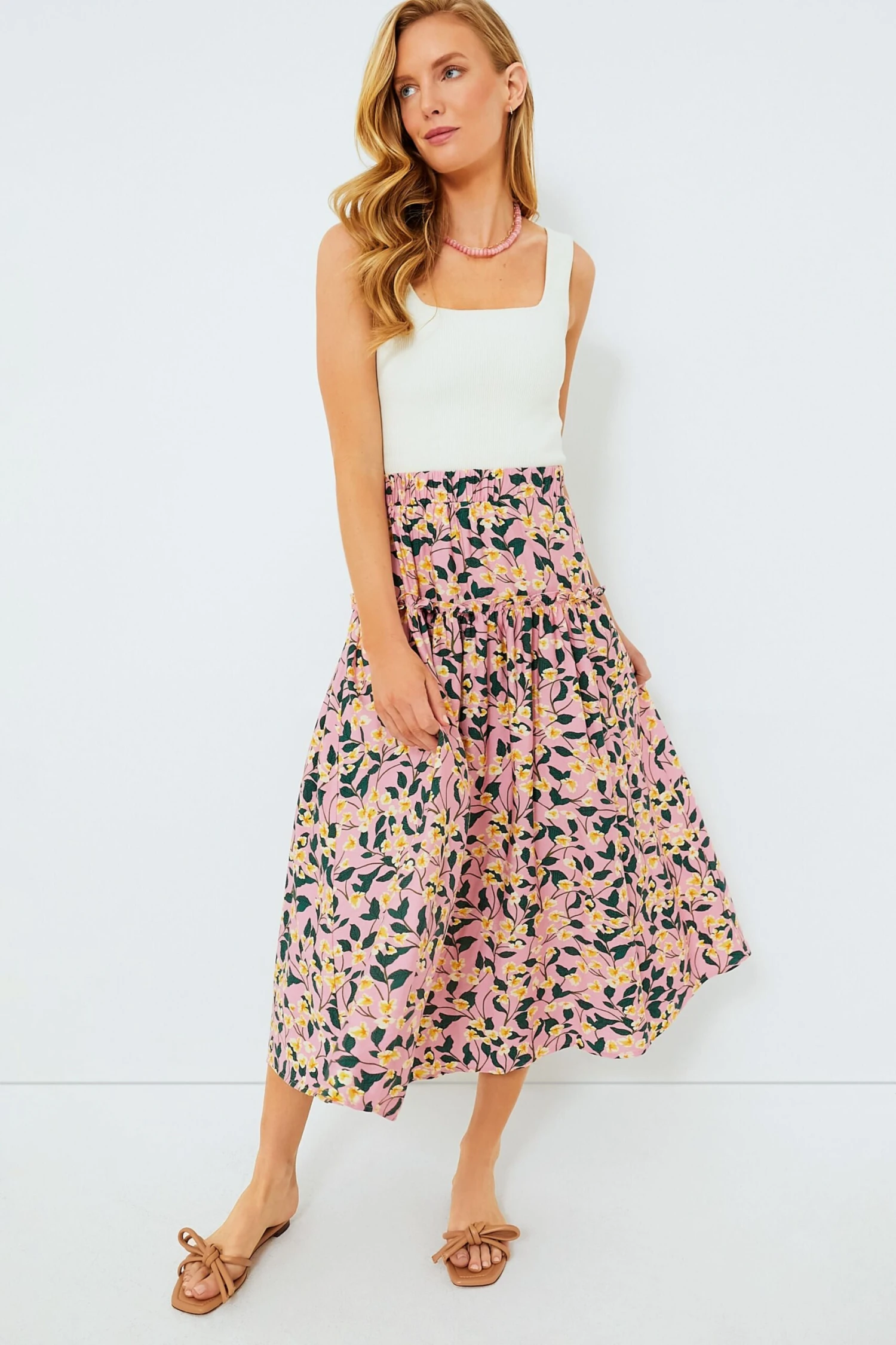 Exclusive Pink Multi Ruffled Maxi Skirt 4 Exclusive Pink Multi Ruffled Maxi Skirt - Image 2