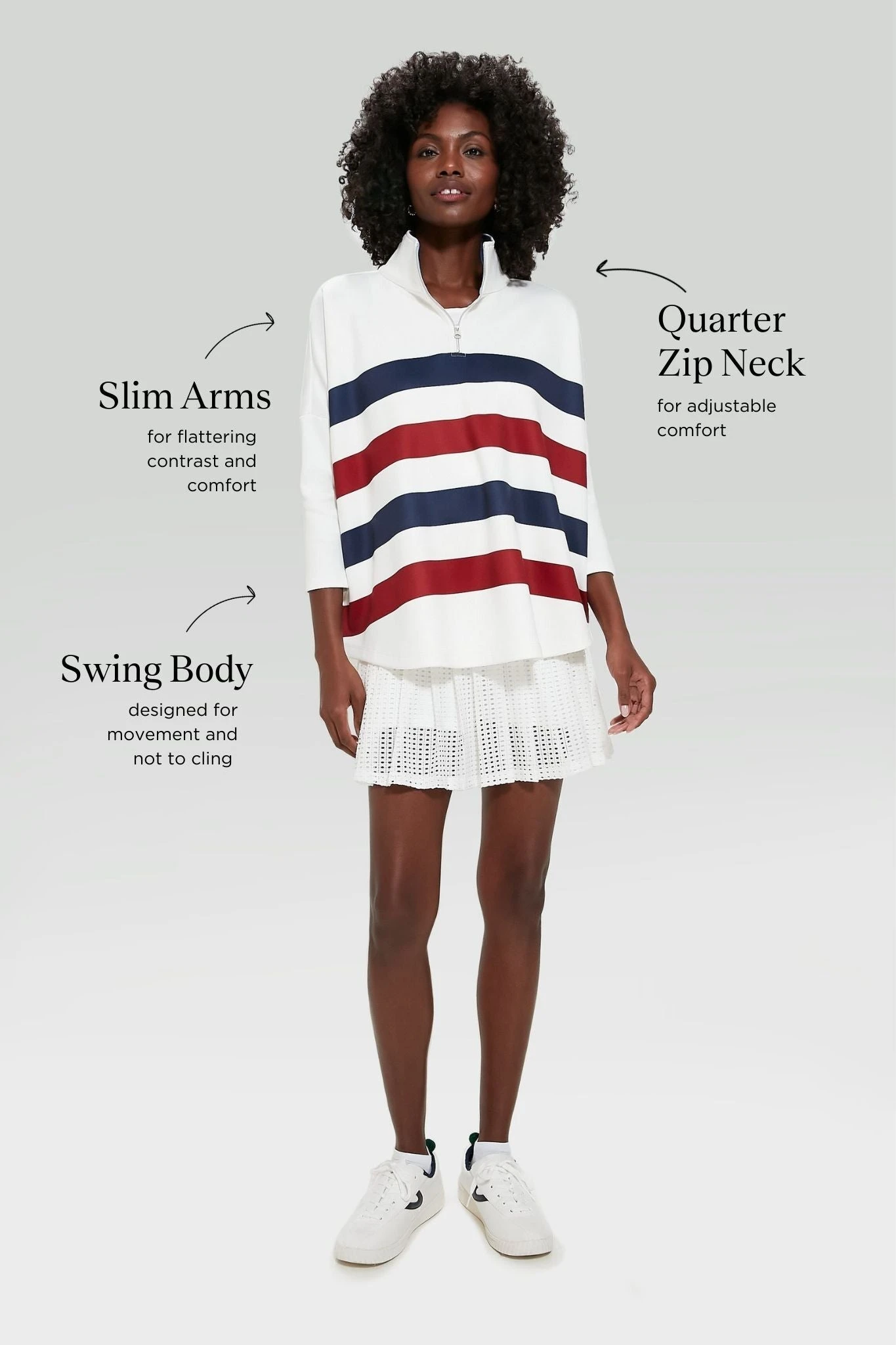 Americana Stripe Martina Quarter Zip 5 Americana Stripe Martina Quarter Zip - Image 3