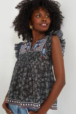 Black Everly Embroidery Flutter Sleeve Top -ULLAA Clothing Shop Mc4B9RJcZ7Xzo5FjVdVRAcFi1y3xBKRL 1