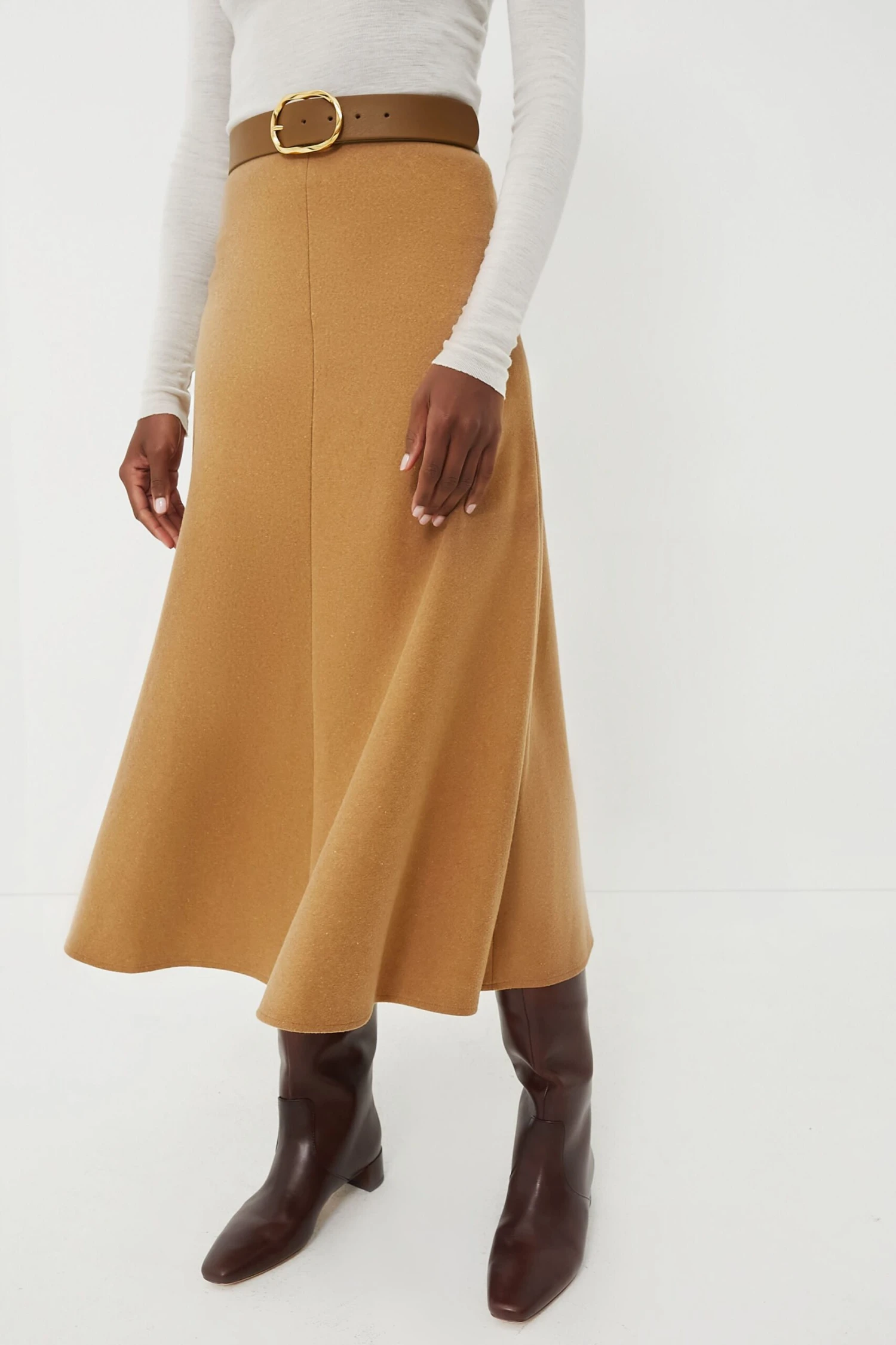 Vanessa Bruno Camel Boushra Midi Skirt 3 Vanessa Bruno Camel Boushra Midi Skirt