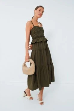 Olive Tiered Maxi Dress -ULLAA Clothing Shop Muct6YBvDEu1BmIK7vo5Z5BcZwJ3bp14 1