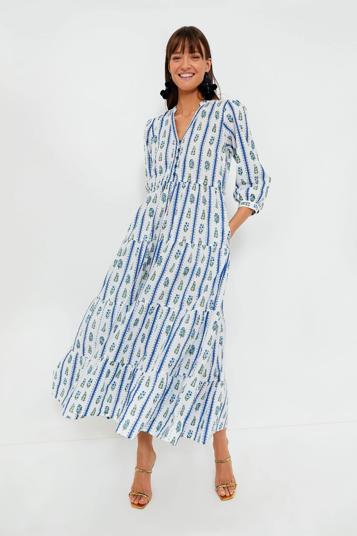 Indigo Border Maria Dress 3 Indigo Border Maria Dress