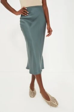 ANINE BING Dark Sage Bar Silk Skirt -ULLAA Clothing Shop Nqn8XQlBTviIZL68Gk6ASxhmSvS6ljKz 1