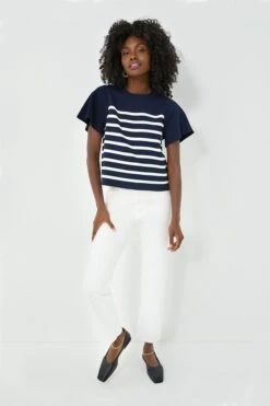 Navy And White Striped Knit Kirby Top -ULLAA Clothing Shop PEyUNco28jAX2pktyIIXcuZWFtPqYcip 1