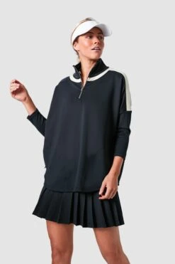 Black And Ivory Amelie Quarter Zip
