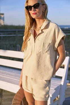 Khaki Nolan Shorts -ULLAA Clothing Shop RECL40DXKGaiDlRuRJuEF15Mt0j6rQwM 1