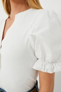 White Livia Puff Sleeve Top -ULLAA Clothing Shop TEQbDKntCffjswpXmRDltN1NLfOM6zuu 1