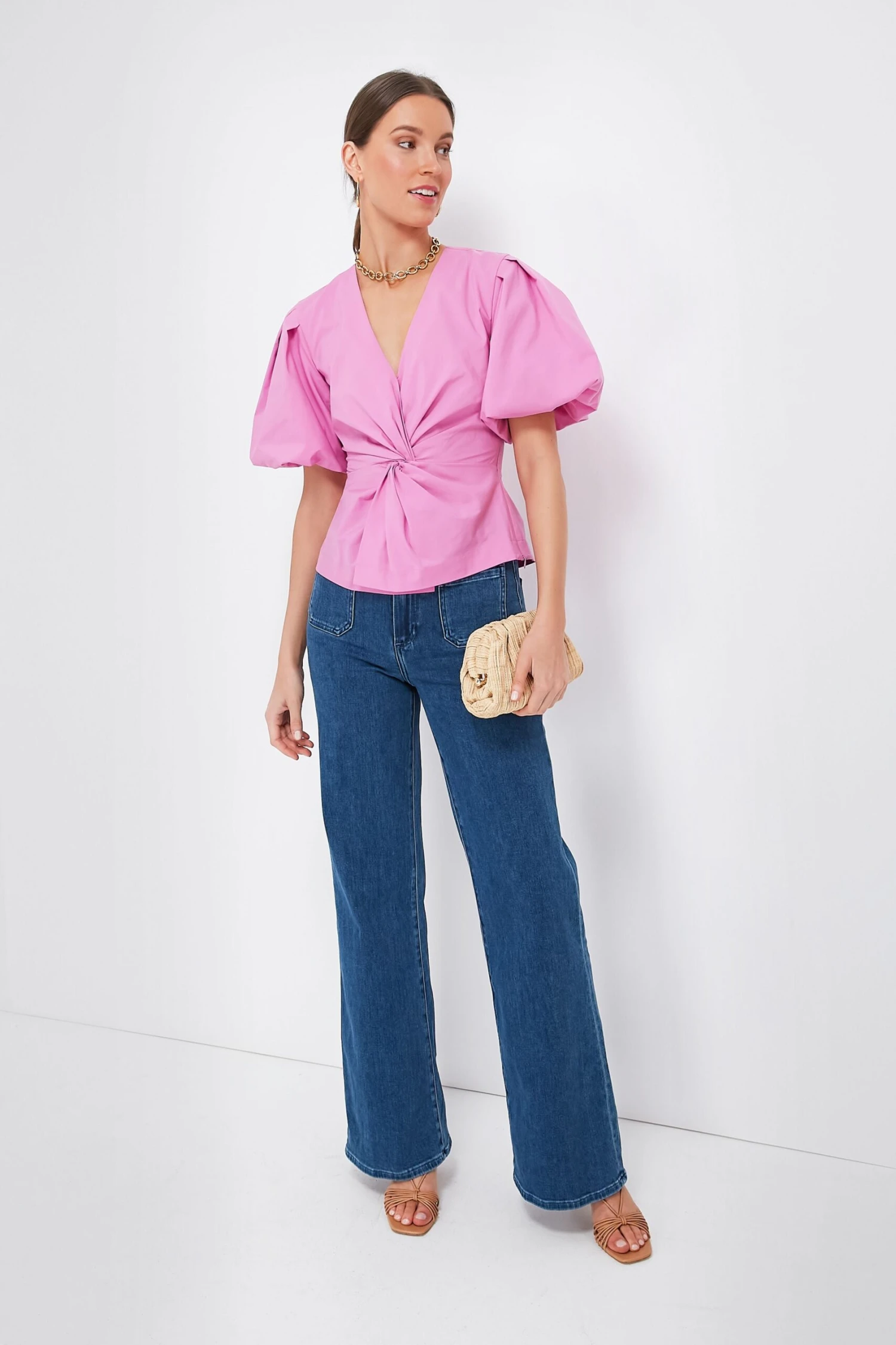 Opera Pink Rebel Cotton Poplin Short Sleeve Top 4 Opera Pink Rebel Cotton Poplin Short Sleeve Top - Image 2
