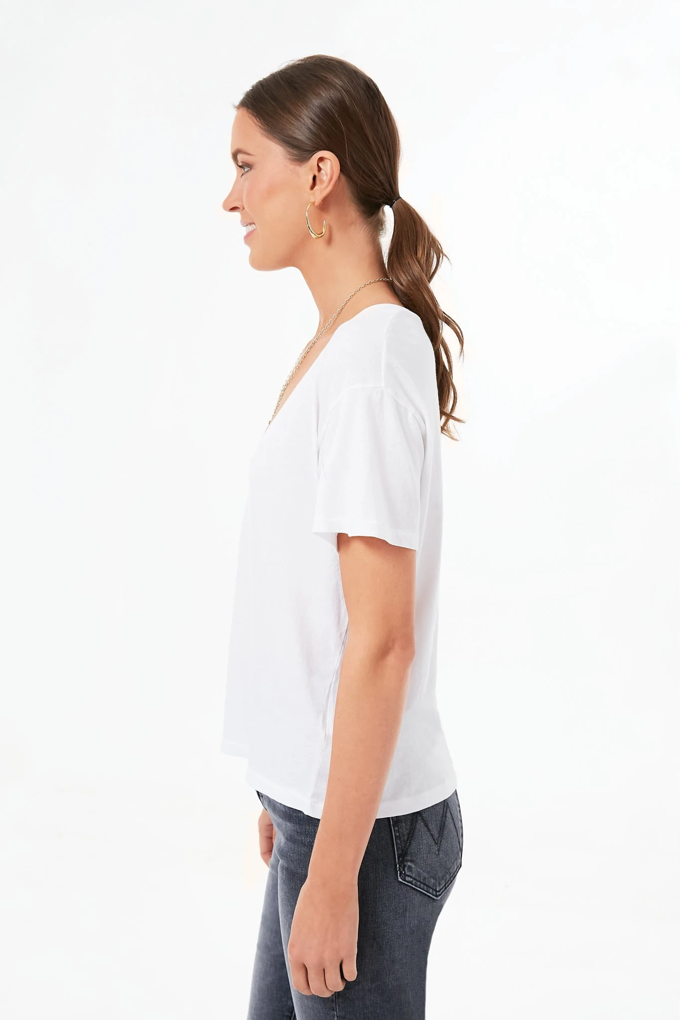 True White V Neck Tee 5 True White V Neck Tee - Image 3
