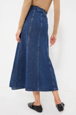 Dark Wash Denim Midi Skirt -ULLAA Clothing Shop VOjdNaMwsmT86H8B2RGbZiLjE1Xb5Wij 1
