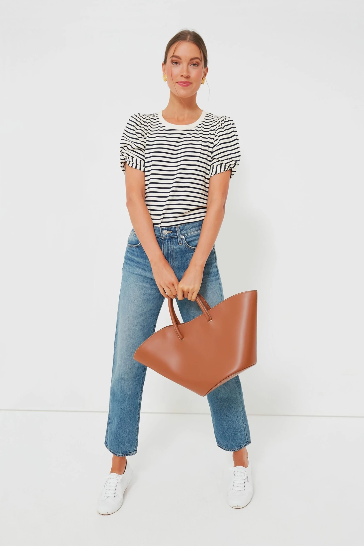 Navy Striped Vesty Puff Short Sleeve Crewneck 4 Navy Striped Vesty Puff Short Sleeve Crewneck - Image 2