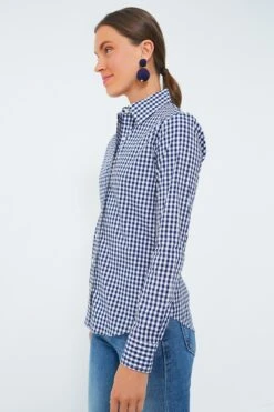 Navy Gingham Long Sleeve Icon Shirt -ULLAA Clothing Shop WZImdeISjDRZ9s5Q58FsWljxvZrlrPwQ 1