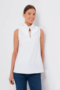 White Sleeveless Bouvier Blouse -ULLAA Clothing Shop XcgKshHHzdjiCnWbKgVBsQKGN2mOVvf3 1