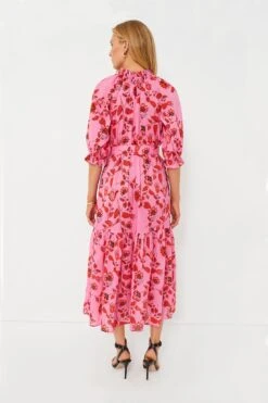 CYNTHIA ROWLEY Red And Pink Floral Saratoga Cotton Dress 11 CYNTHIA ROWLEY Red And Pink Floral Saratoga Cotton Dress -ULLAA Clothing Shop YSisscfnoF8VGkoPRFeiHIYVQLSNzjvn 1
