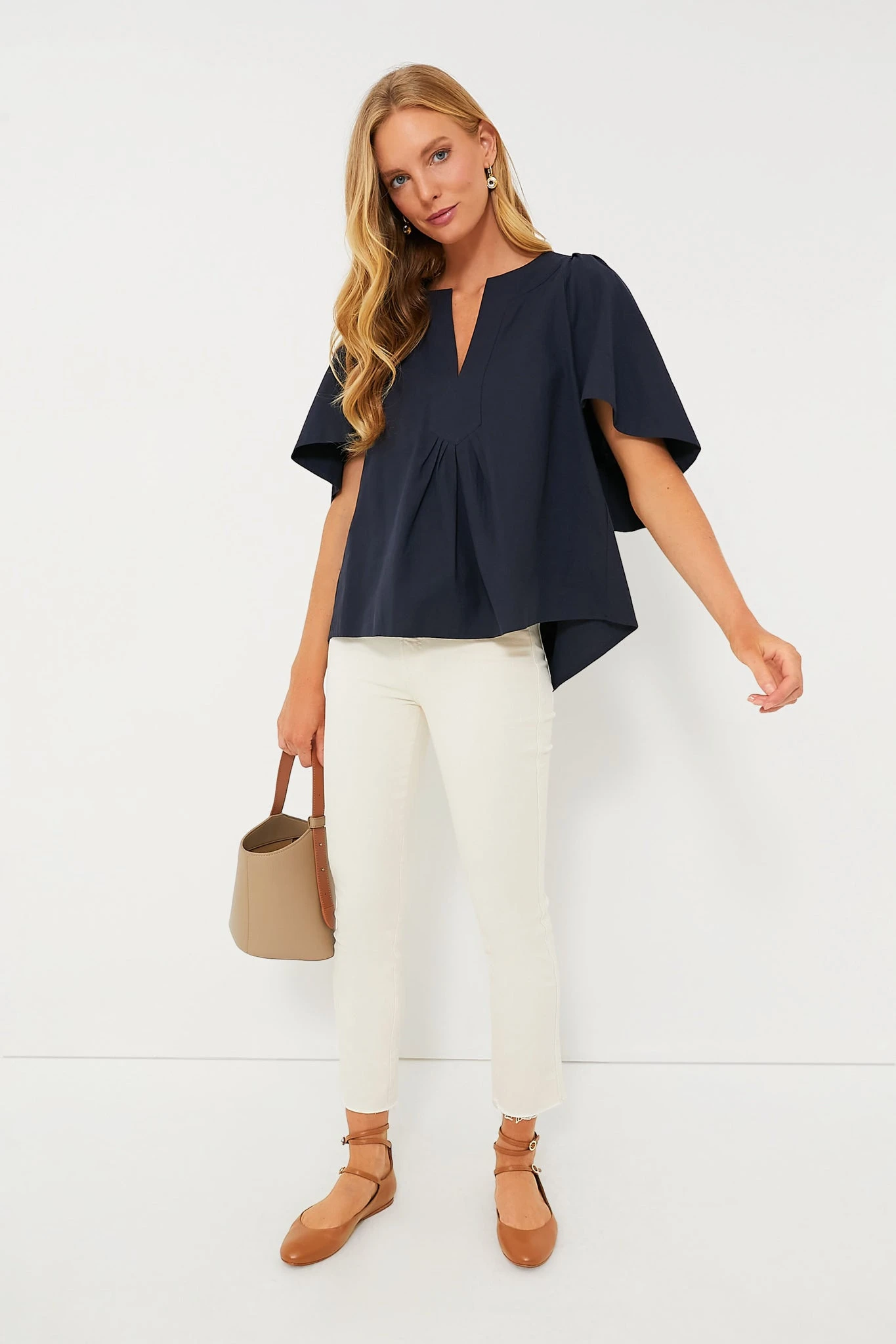 Navy Finley Flutter Sleeve Top 8 Navy Finley Flutter Sleeve Top - Image 6