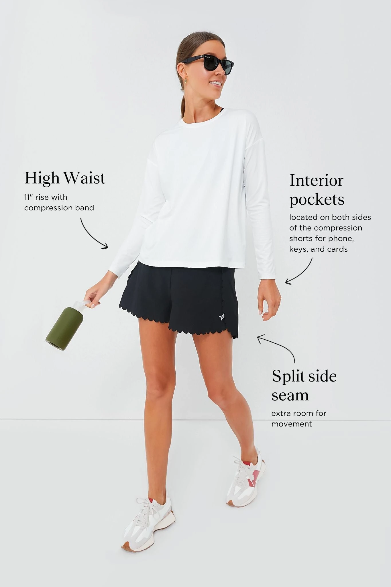 Black Scallop Marisa Tennis Short 5 Black Scallop Marisa Tennis Short - Image 3