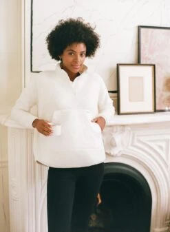 White Fleece Cady Quarter Zip -ULLAA Clothing Shop bsDQkvov3iVYbB47MwIDxcz4IOGu96cF 1
