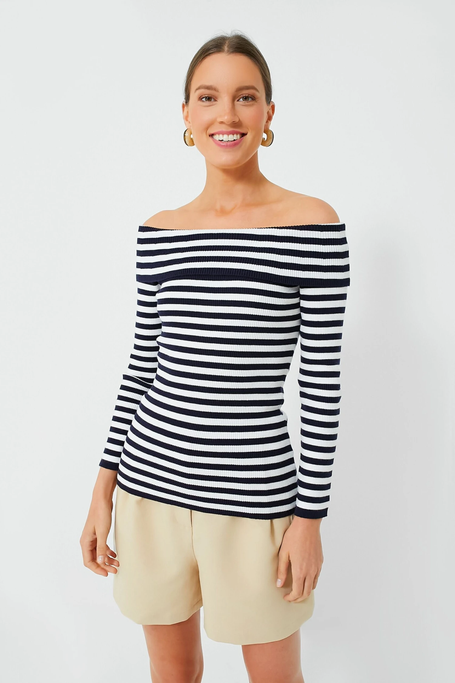 Navy Stripe Off The Shoulder Reese Top 8 Navy Stripe Off The Shoulder Reese Top - Image 6