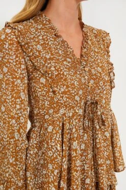 Chestnut Floral Long Sleeve Liza Dress -ULLAA Clothing Shop dJLhHyp8LHZ1dIAGct3yToPhNcFoPEtf 1