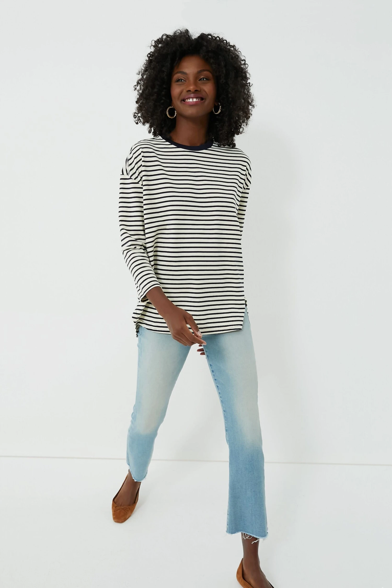 Navy Striped Knit Popover 4 Navy Striped Knit Popover - Image 2