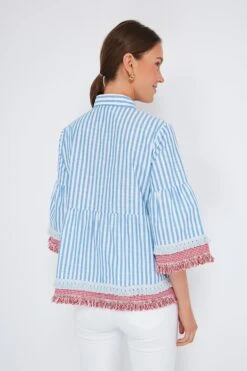 Savannah Stripe Quarter Length Crawford Blouse -ULLAA Clothing Shop e1VylNGxVGNHIxnaoUfxPRFNYwO9KIl2 1