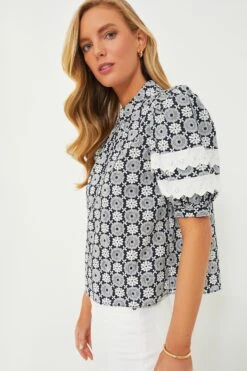 Navy Geo Floral Gigi Blouse -ULLAA Clothing Shop f39XTEzoaNhz8hgNMNMvzIbB1nmHeq54 1