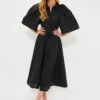 Black Fleur Linen Embroidered Midi Shirt Dress -ULLAA Clothing Shop k1mAppuJTDNESdPLRoicXiAPN1ypDn53 1