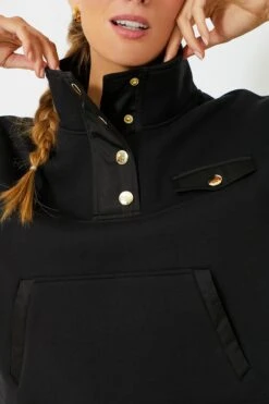 Black Snap Neck Bailey Pullover -ULLAA Clothing Shop kTU7VGYaWXDpb3Y1Zz0UsM2U2zOsH3wS 1