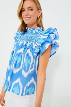 Exclusive Blue Odisha Pintuck Ruffle Blouse -ULLAA Clothing Shop kdmaK7JrRXRnAoUBZJJYpEm4t4BfhyRI 1