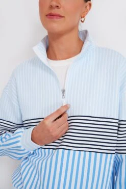 Multi Blue Varsity Quarter Zip -ULLAA Clothing Shop lTTlLzdEWaH8ggJA8XBQFu8HIsC8zNBx 1