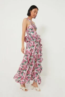 Pink Floral Linen Maxi Dress -ULLAA Clothing Shop ljrrkKJE1mholRuAF4jfNZgkhcLJk1Xa 1