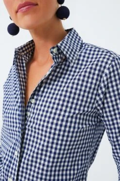 Navy Gingham Long Sleeve Icon Shirt -ULLAA Clothing Shop ln2OUc1GY3sanyZGWdZaKWhUvs37PYjb 1